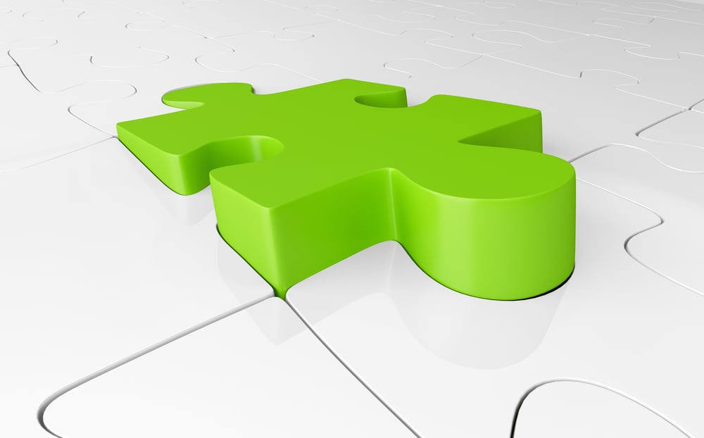 Outstanding green piece in a solved white puzzle-1 Outstanding green piece in a solved white puzzle-1