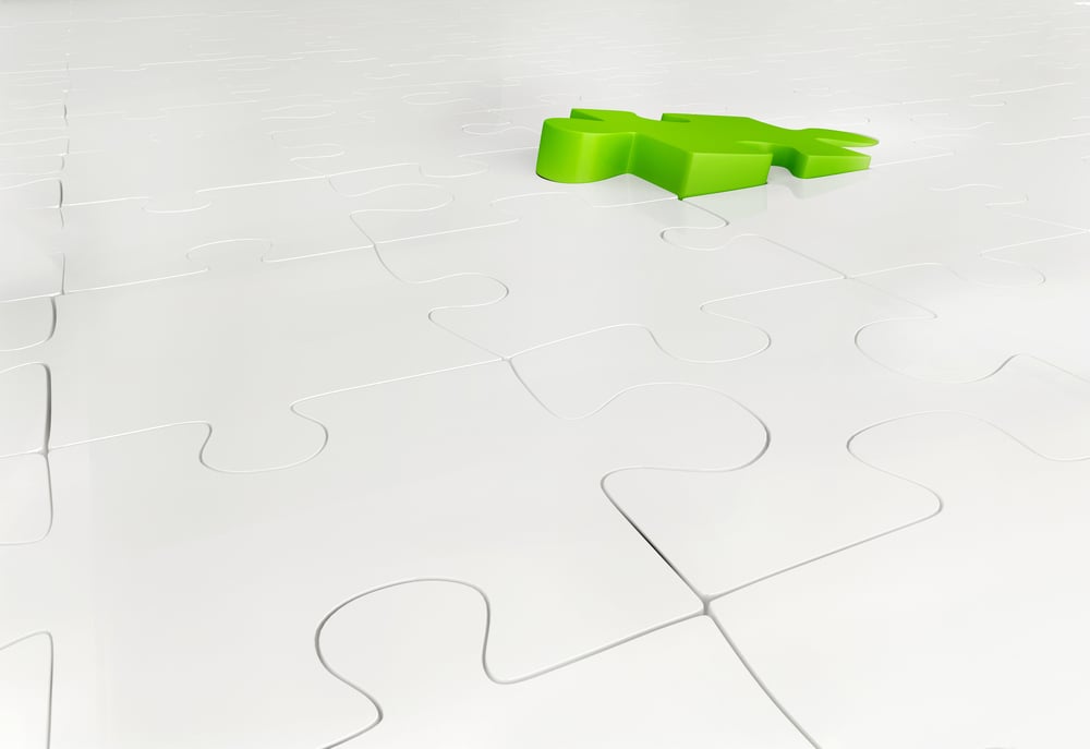 Outstanding green piece in a solved white puzzle-2 Outstanding green piece in a solved white puzzle-2